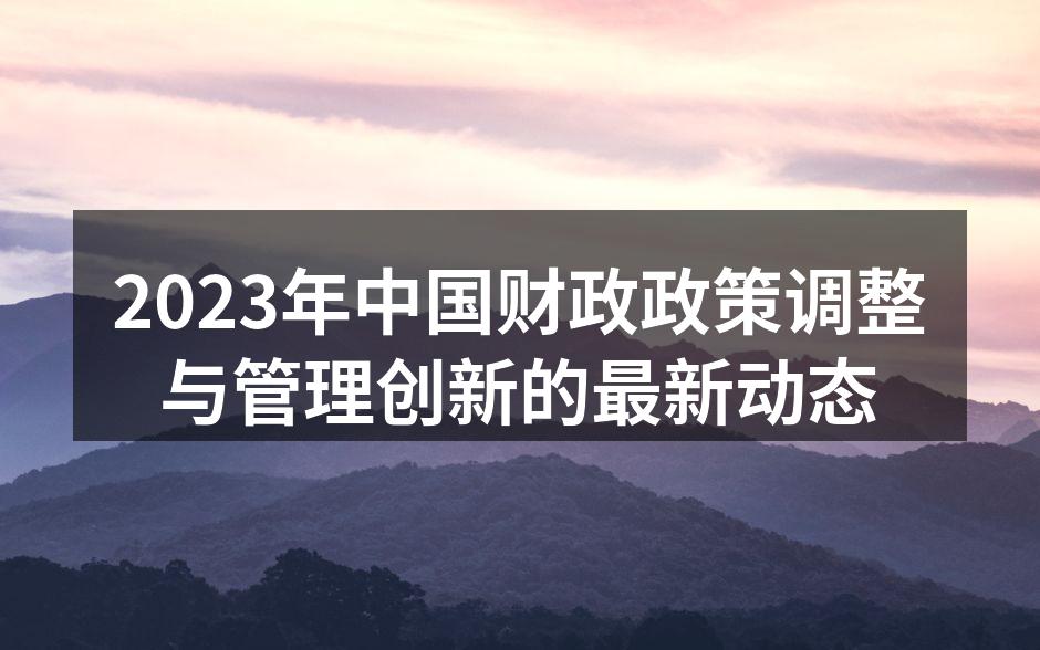 2023年中国财政政策调整与管理创新的最