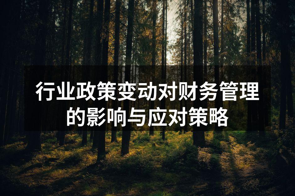 行业政策变动对财务管理的影响与应对策略
